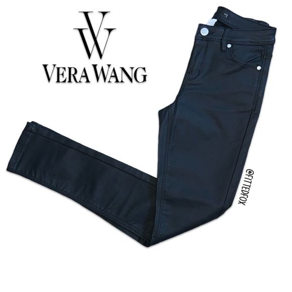 VERA WANG FAUX LEATHER SKINNY PANT | SIZE 2 | LIKE NEW | NEVER WORN - Picture 3 of 10